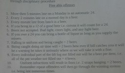 beer fine rules I